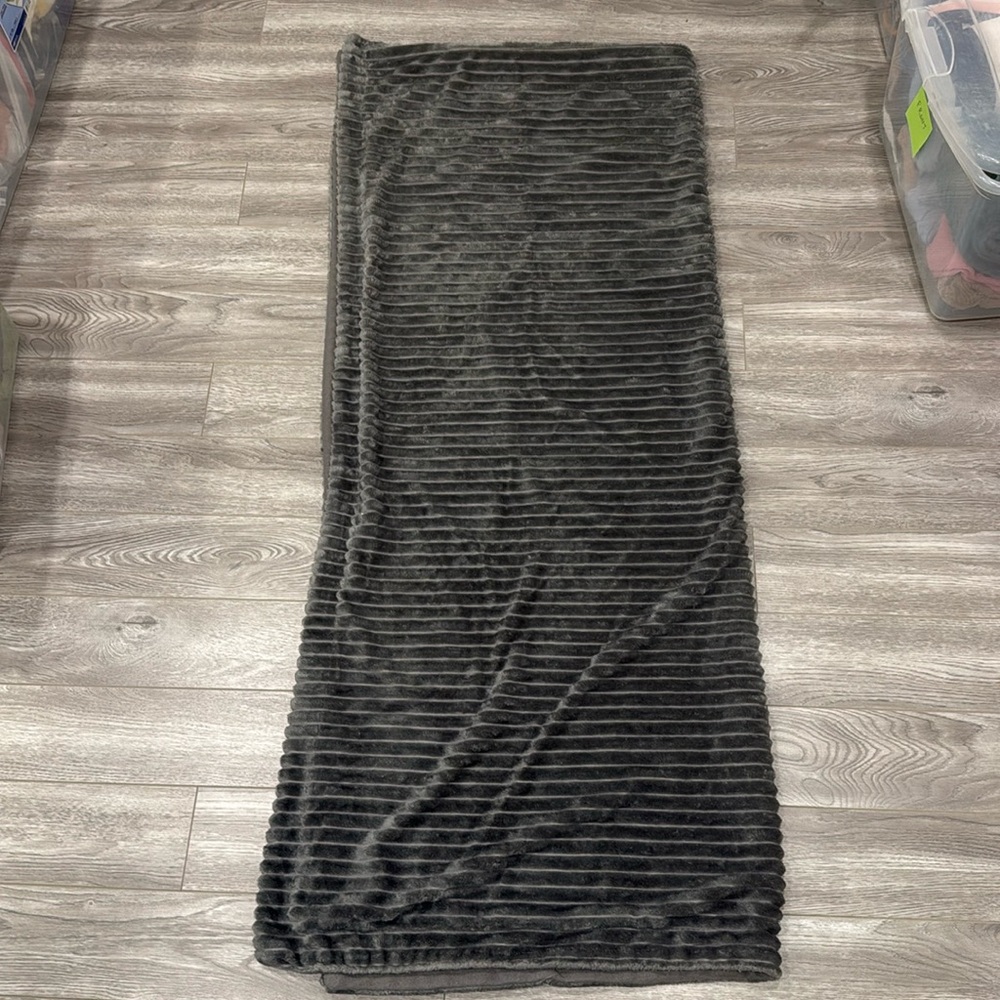 Soft gray throw blanket